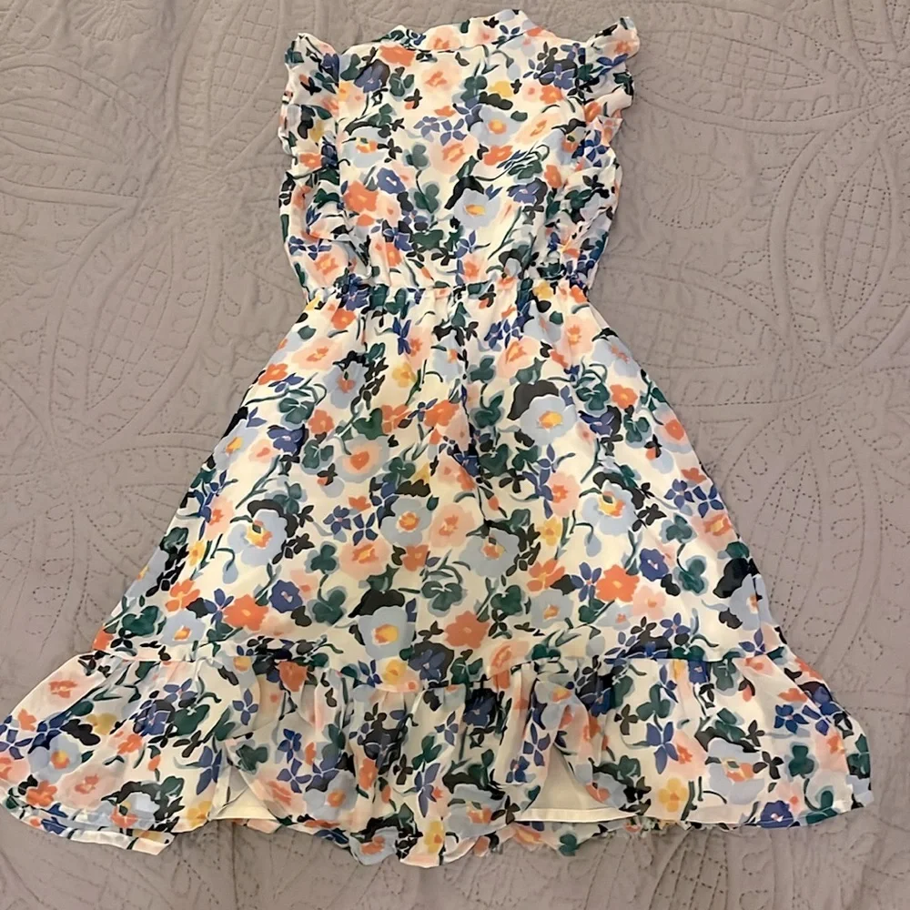 Janie and Jack White Blue Pink Ruffled Tiered Sundress - Picture 4 of 6